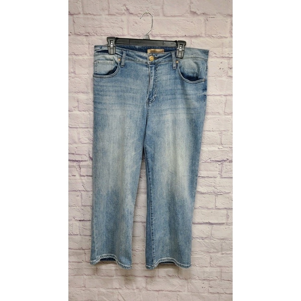 Kut from the Kloth‎ Charlotte High Rise Culotte Jeans Light Wash Blue Size 12